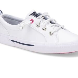 Sperry Pier Wave Jr White Girls Sneakers Sz 7M